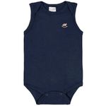 Body regata para bebê em suedine Marinho - Up Baby