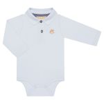 Body Polo longo em suedine Branco - Up Baby