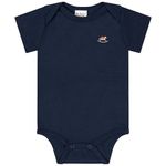 Body curto para bebê em suedine Marinho - Up Baby