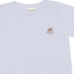 Body curto para bebê em suedine Branco - Up Baby