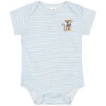 Body curto c/ Calça e Babador para bebê em suedine Barquinho - Up Baby