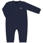 Macacão longo c/ zíper para bebê em suedine Azul Escuro - Up Baby