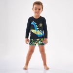 Conjunto de banho para bebê Dino: Camiseta Surfista + Sunga - Up Baby