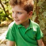 Camiseta Polo para bebê em suedine Verde Kelly - Up Baby