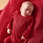 Jogo Maternidade em tricot Vermelho: Macacão longo + Manta - Up Baby