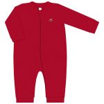 Macacão longo c/ zíper para bebê em suedine Vermelho - Up Baby