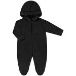 Macacão longo c/ capuz para bebê peluciado Preto Pati Nicki - Up Baby