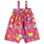 Macacão curto c/ Faixa para bebê em cotton Dino Vermelho - Up Baby