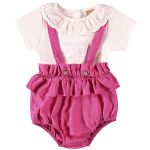 Body curto c/ Tapa Fralda para bebê Rosa - Up Baby