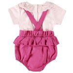 Body curto c/ Tapa Fralda para bebê Rosa - Up Baby