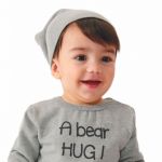 Gorro para bebê em ribana quadrilê Cinza - Up Baby