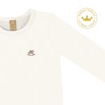 Camiseta para bebê em malha térmica Natural Marfim - Up Baby