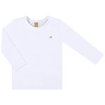 Camiseta longa para bebê em meia malha Branco - Up Baby