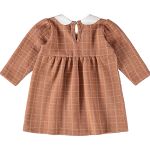Vestido longo para bebê em malha jacquard Xadrez Terracota - Up Baby