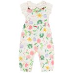 Jardineira c/ Body curto para bebê em suedine Jardim - Up Baby