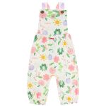 Jardineira c/ Body curto para bebê em suedine Jardim - Up Baby