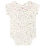 Jardineira c/ Body curto para bebê em suedine Jardim - Up Baby
