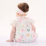 Jardineira c/ Body curto para bebê em suedine Jardim - Up Baby