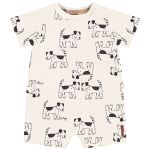 Macacão curto para bebê em meia malha flamê Cachorrinho - Up Baby