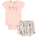 Body curto c/ Short para bebê em suedine Jardim Rosa - Up Baby