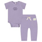 Body curto c/ Calça em Algodão Sustentável Lilás Orquídea Nature - Up Baby