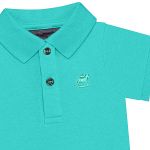 Body Polo para bebê em suedine Azul Piscina - Up baby