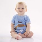 Macacão curto para bebê em suedine Leãozinho - Up Baby