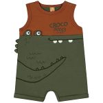 Macacão regata em suedine Crocodilo - Up Baby