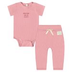 Body curto c/ Calça em Algodão Sustentável Rosa Nature - Up Baby