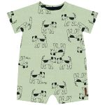 Macacão curto para bebê em meia malha flamê Cachorrinho Verde - Up Baby