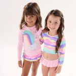 Biquíni c/ proteção UV FPS +50 Arco-Íris Rosa - Up Baby