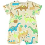 Macacão curto para bebê em meia malha Dino - Up Baby