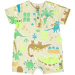 Macacão curto para bebê em meia malha Dino - Up Baby