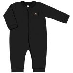 Macacão longo c/ zíper  em suedine Preto Pati Nicki - Up Baby