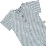 Body curto para bebê em ribana Listrado Azul - Up Baby