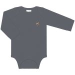 Body longo para bebê em suedine Chumbo - Up Baby