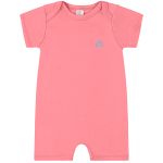 Macacão curto para bebê em suedine Rosa Morango - Up Baby