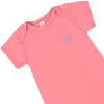 Macacão curto para bebê em suedine Rosa Morango - Up Baby