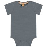 Jardineira c/ Body curto para bebê em moletom Dino Cinza - Up Baby