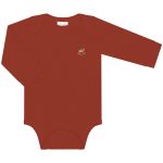 Body longo para bebê em suedine Marrom Canela - Up Baby