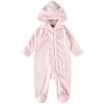 Macacão longo c/ capuz para bebê em soft Rosa - Up Baby