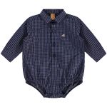 Body Camisa para bebê em flanelado Azul Peacoat - Up Baby