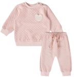 Blusão c/ Calça para bebê em matelassê Coração Rosa - Up Baby