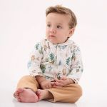 Casaco c/ capuz e Calça para bebê em suedine Camping - Up Baby