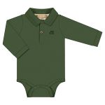 Body Polo longo para bebê em suedine Verde Bronze - Up Baby