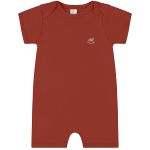 Macacão curto para bebê em suedine Marrom Canela - Up Baby