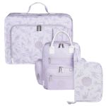 Mala Vintage + Mochila Urban + Porta Carteira de Vacinação Lavandas - Masterbag