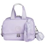 Mala com rodinhas + Bolsa Everyday + Bolsa Vicky + Porta Carteira de Vacinação Lavandas - Masterbag