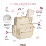 Mochila Maternidade Urban Borboletas Marfim - Masterbag