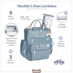Mochila Maternidade Urban Carrinhos Azul - Masterbag